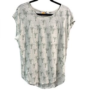 C&C California Ivory Palm Tree Linen Short Sleeve-‎ Size XLarge